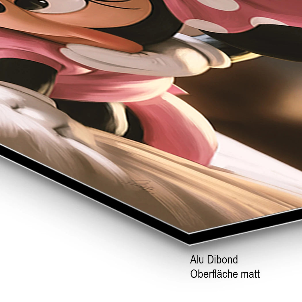 Mickey & Minnie Teamwork Alu Dibond Wandbild