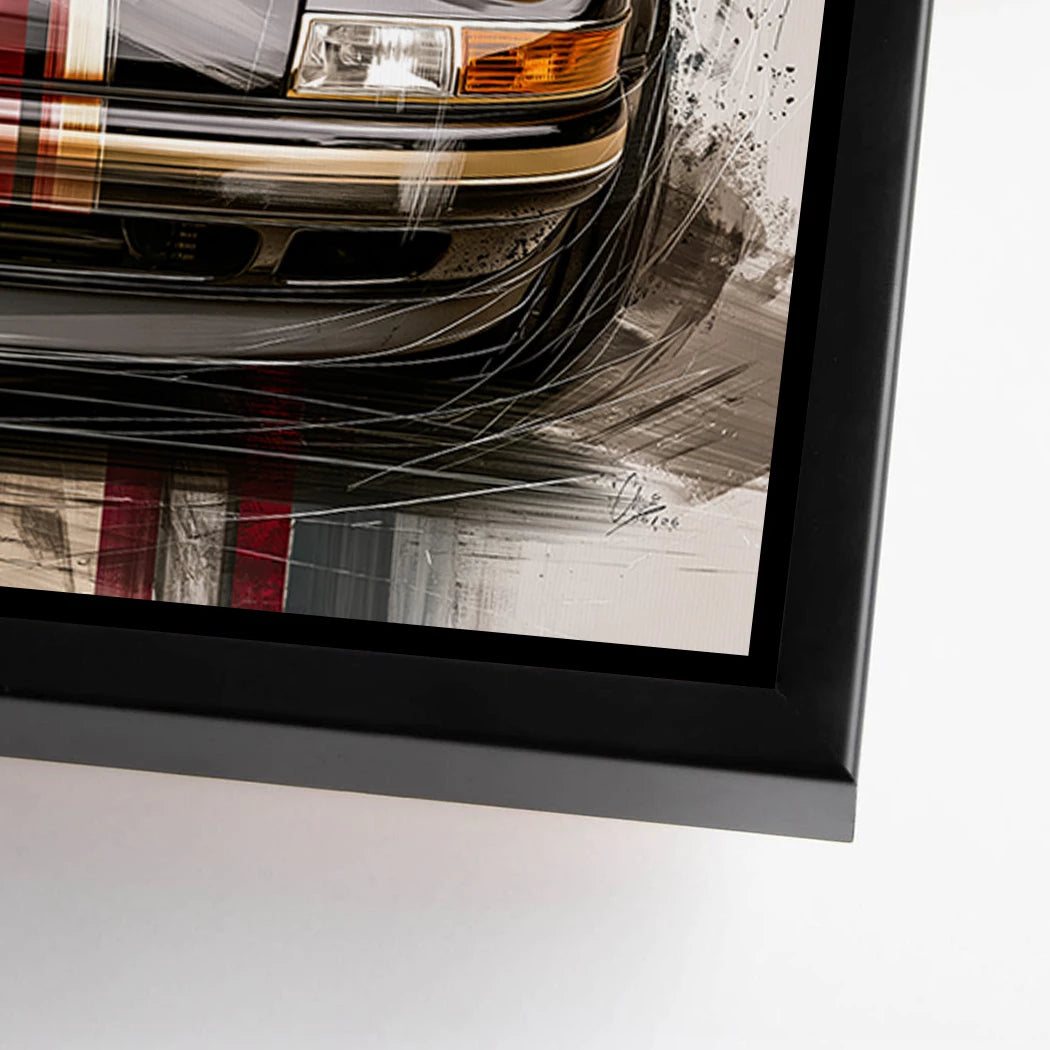 Porsche 911 Black Line Alu Dibond Wandbild