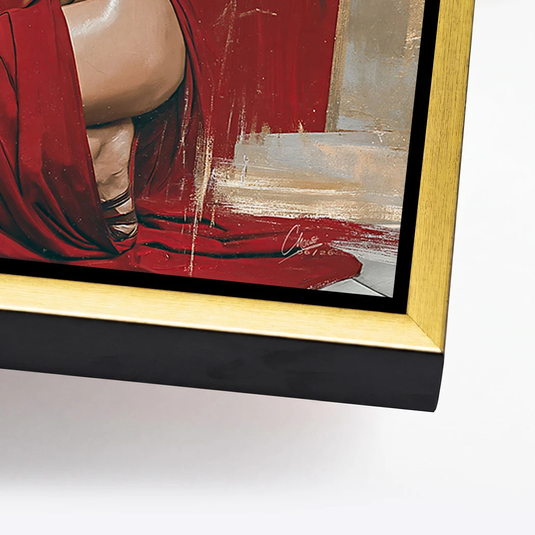 Goldene Gladiatorin Alu Dibond Wandbild