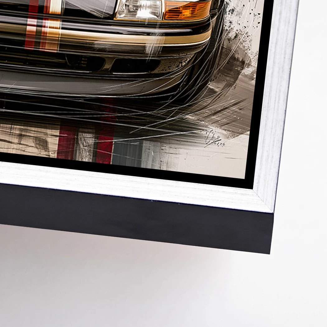 Porsche 911 Black Line Alu Dibond Wandbild