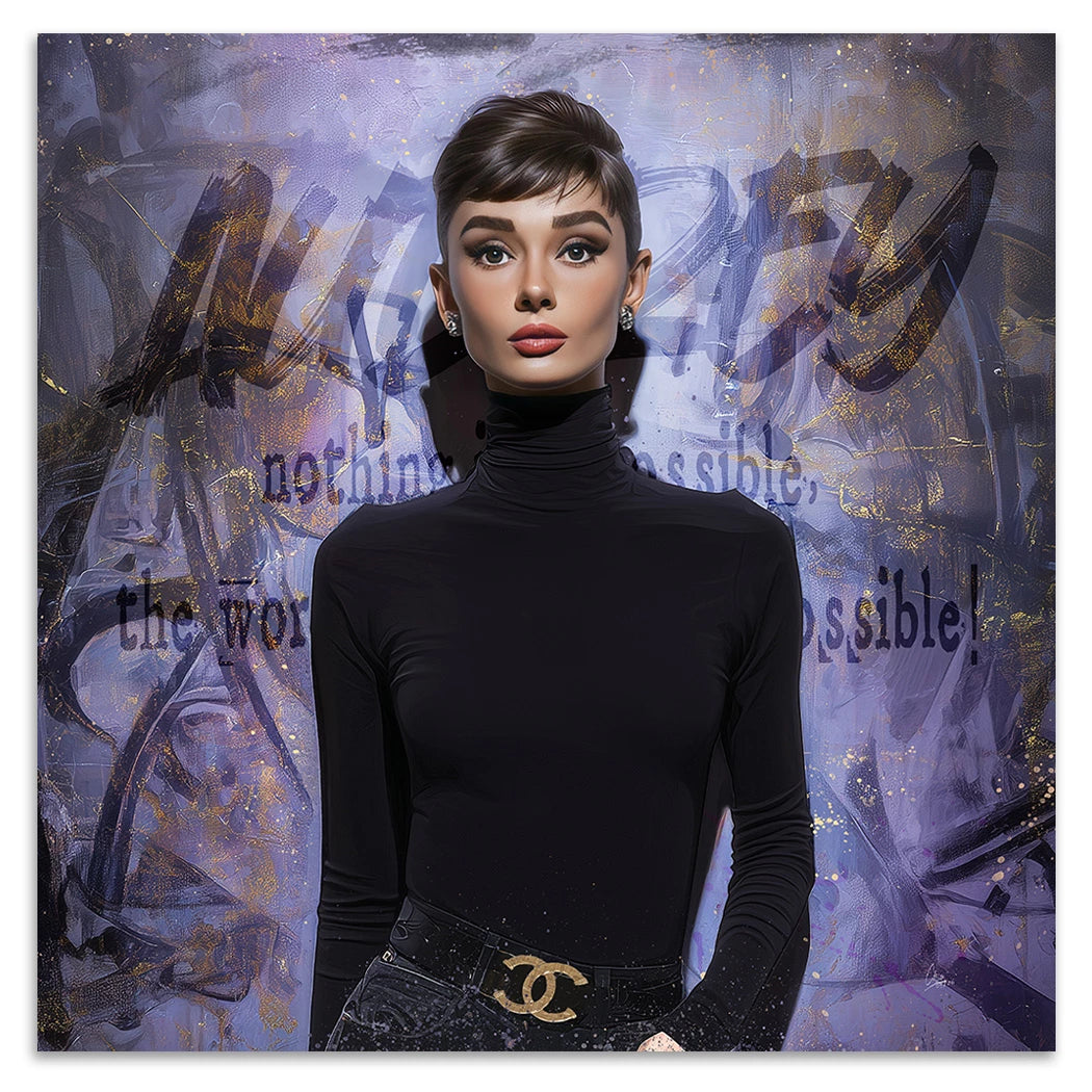 Audrey Hepburn Impossible Alu Dibond Wandbild
