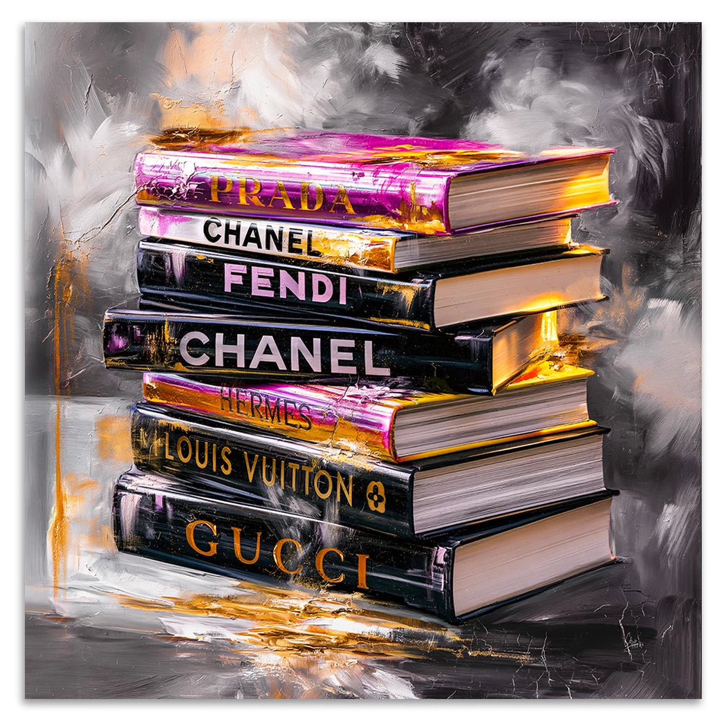 Fashion Bücher Alu Dibond Wandbild