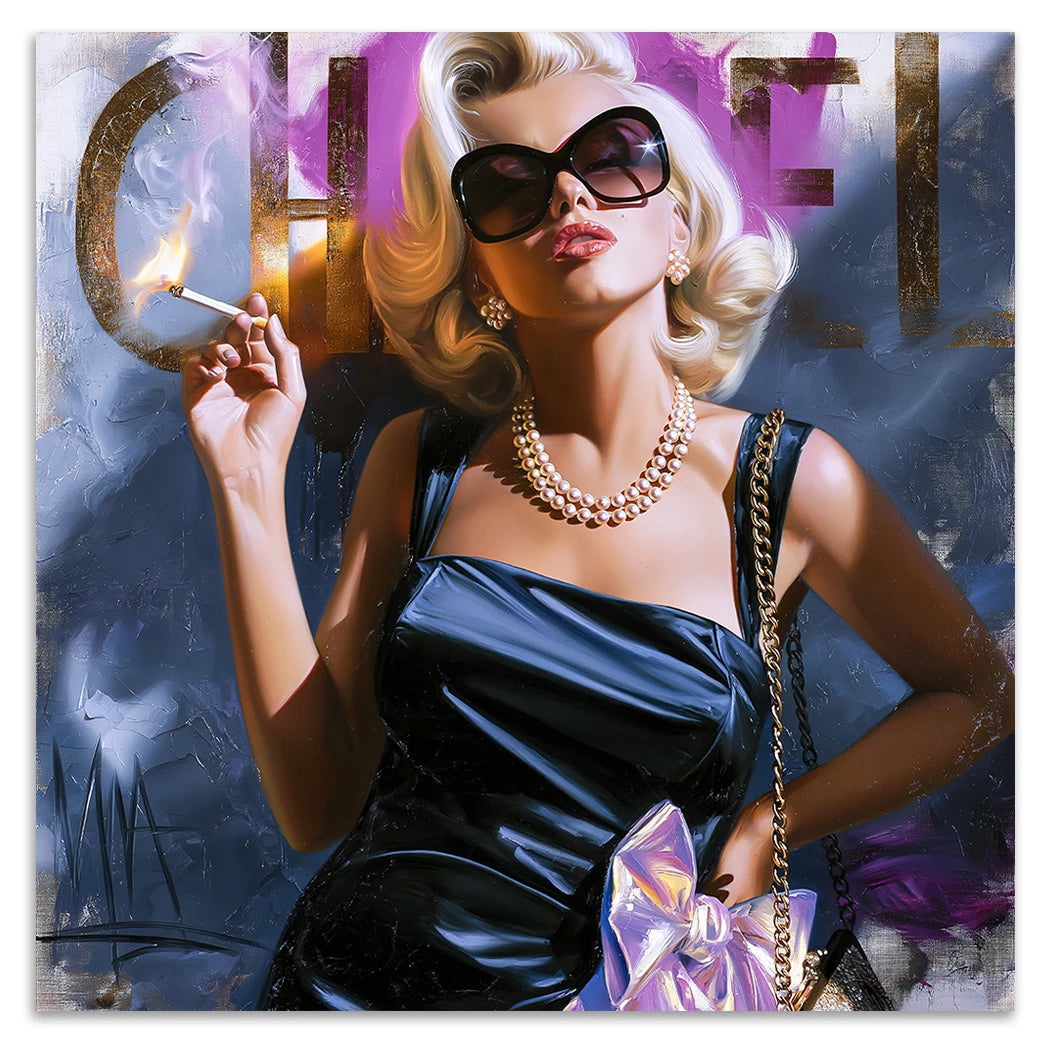 Marilyn Monroe Smoke Alu Dibond Wandbild