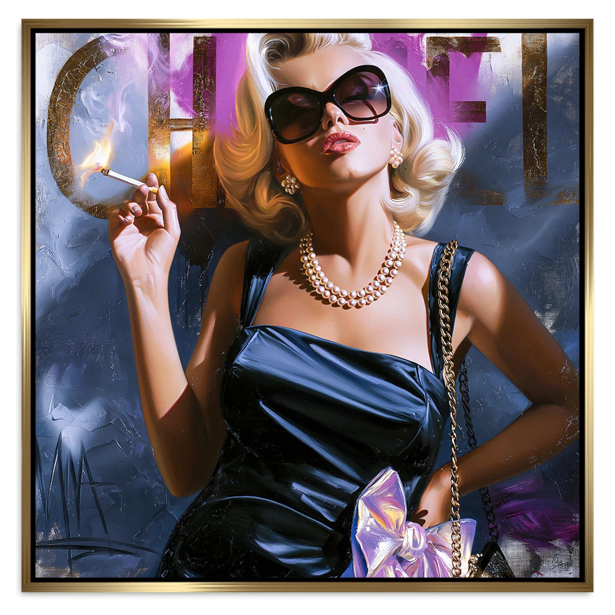 Marilyn Monroe Smoke Alu Dibond Wandbild