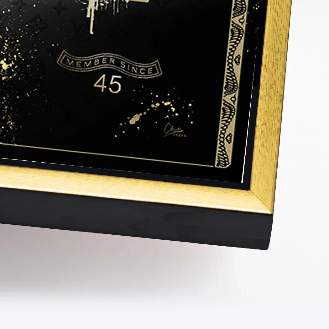 Dagobert Duck Black Amex AluDibond Wandbild