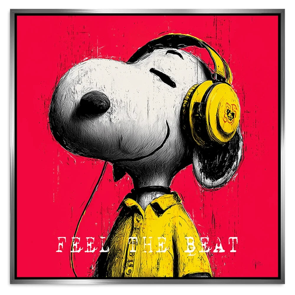 Snoopy Feel The Beat Alu Dibond Bild