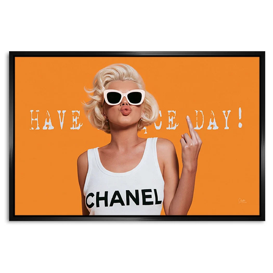 Marilyn Monroe Orange Kiss AluDibond Wandbild