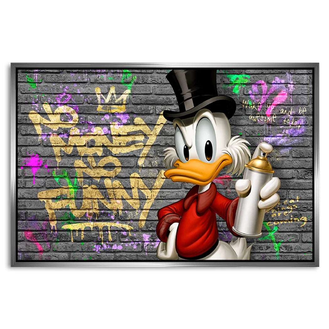 Dagobert Duck Street Money AluDibond Wandbild