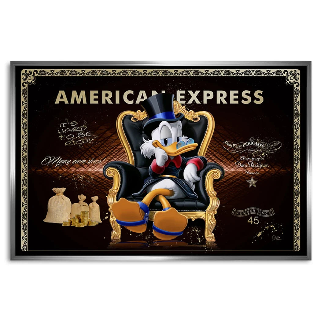 Dagobert Duck Goldrausch AluDibond Wandbild