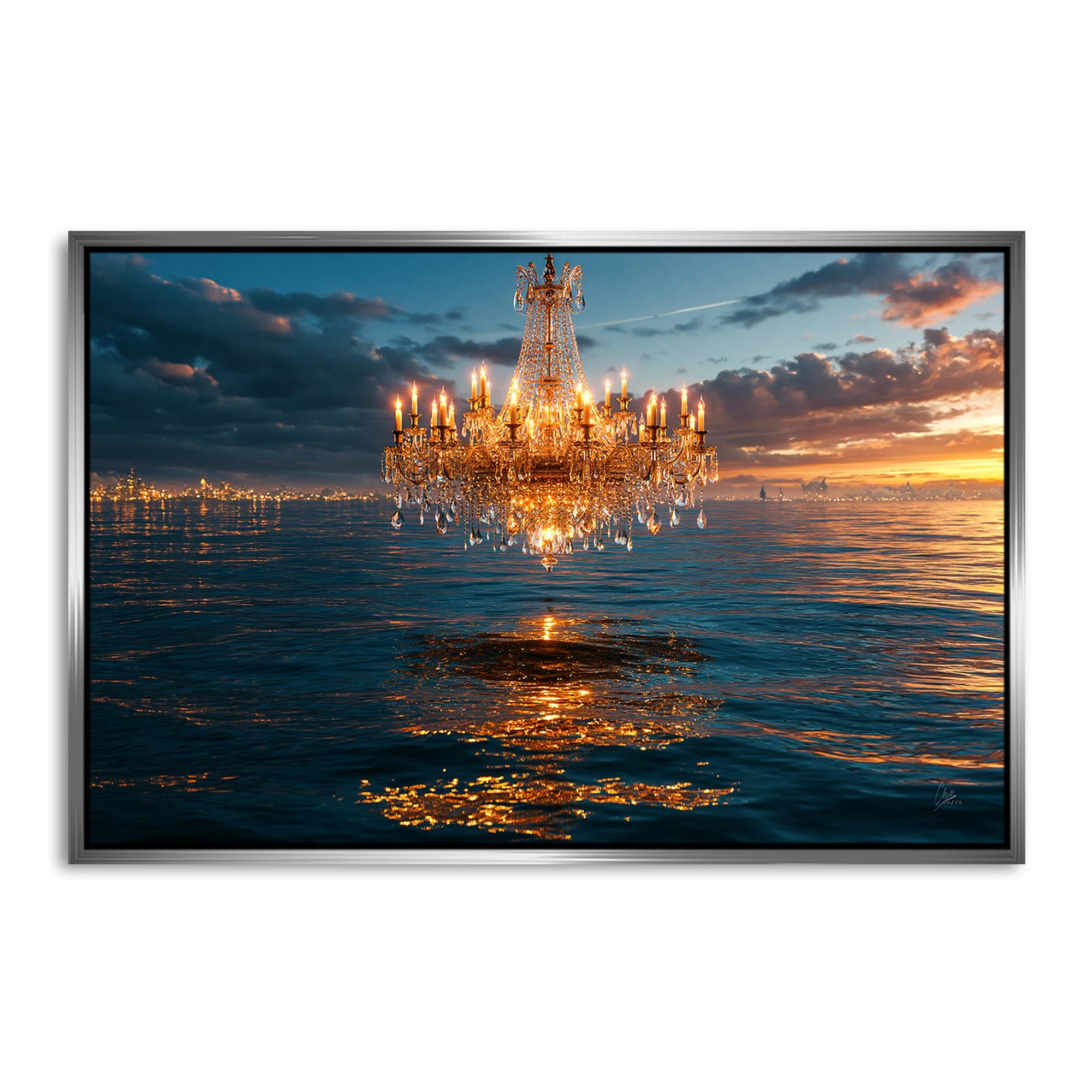 Kristall Meerblick AluDibond Wandbild