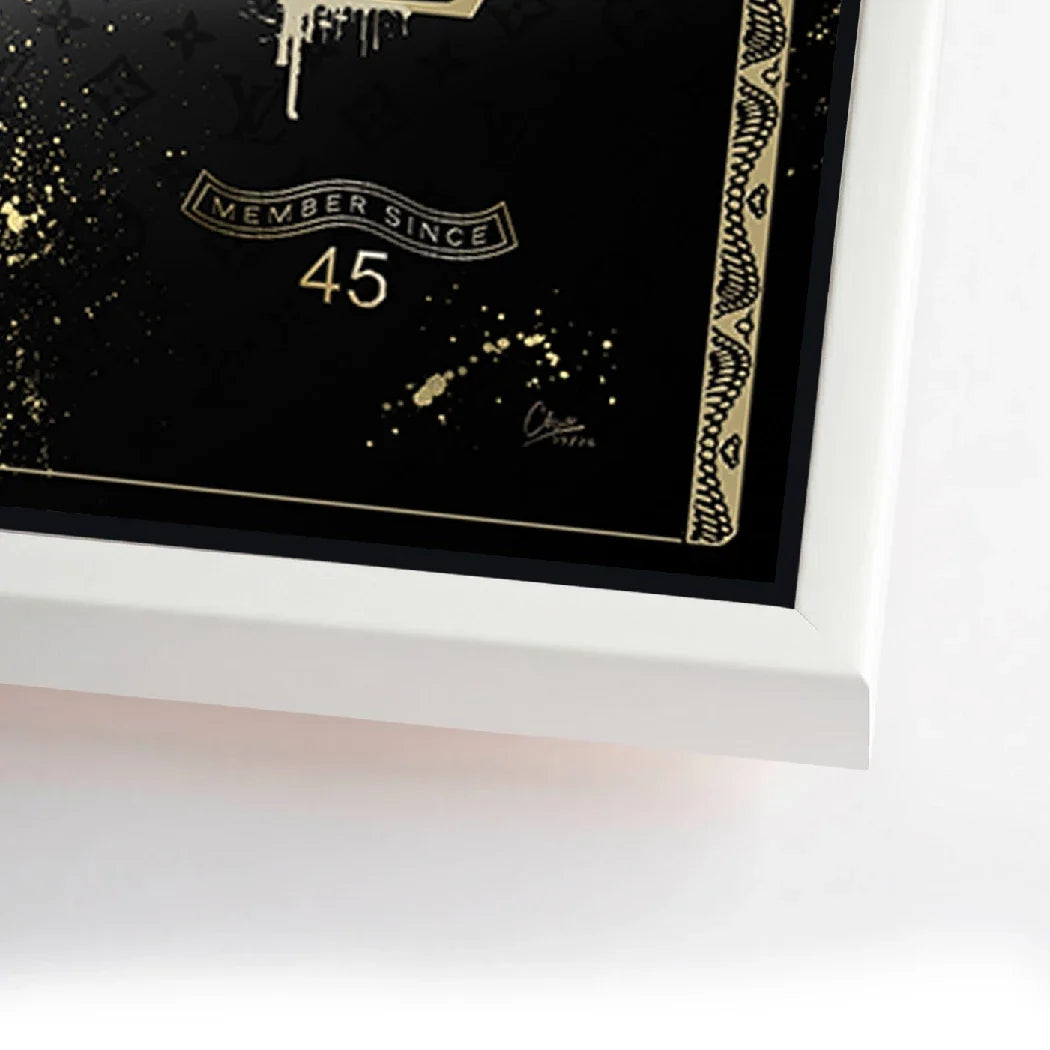 Dagobert Duck Black Amex AluDibond Wandbild