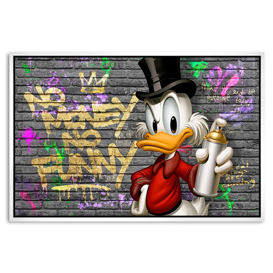 Dagobert Duck Street Money AluDibond Wandbild