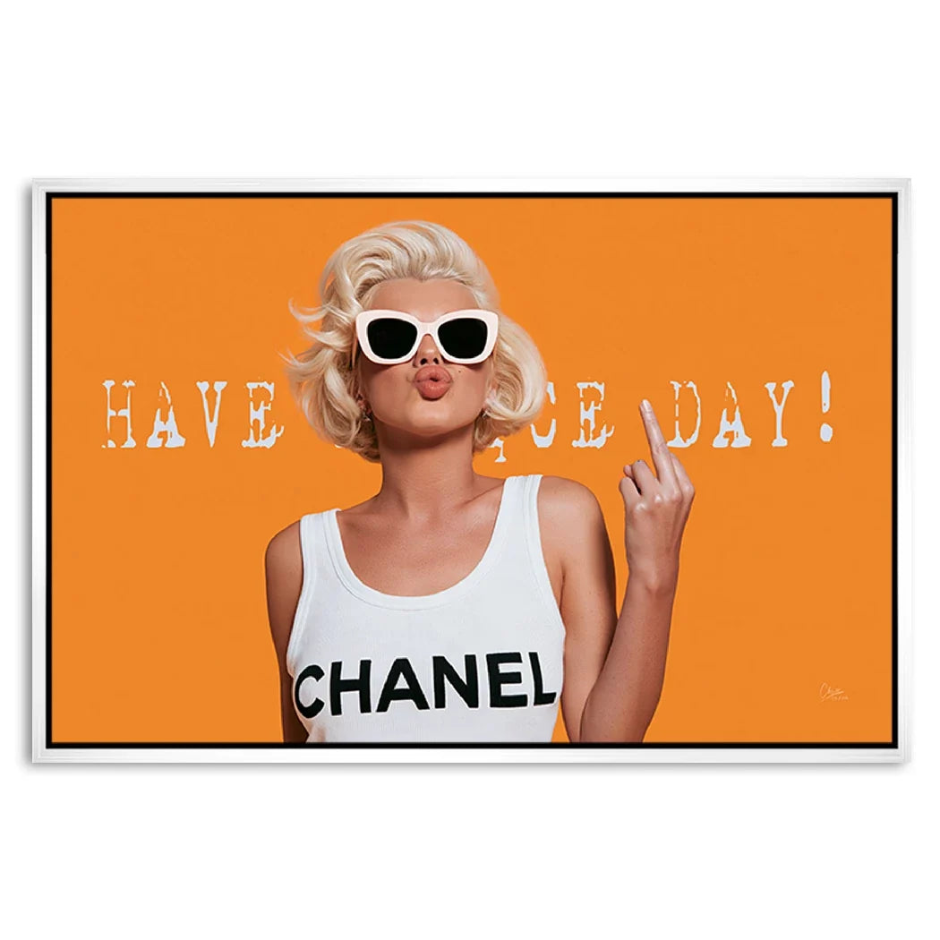 Marilyn Monroe Orange Kiss AluDibond Wandbild