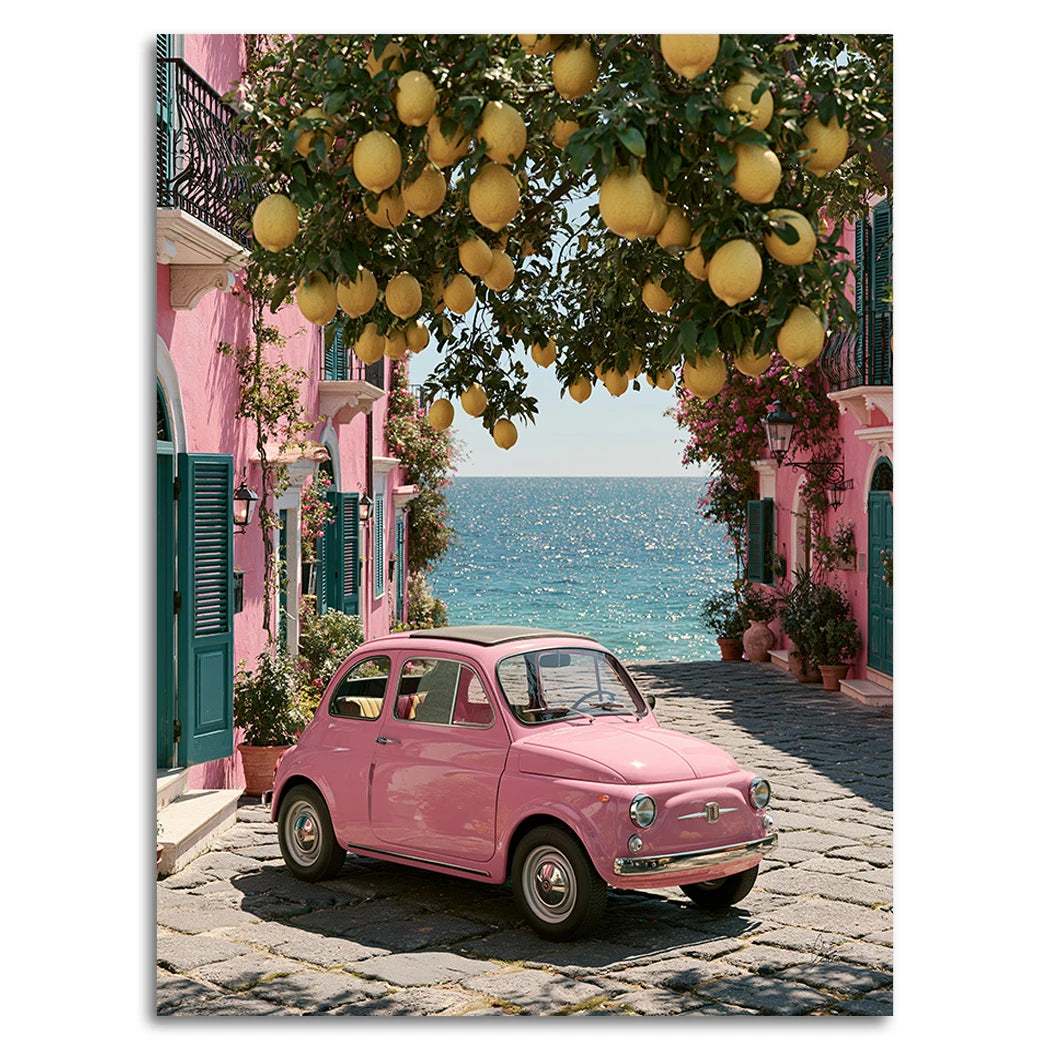 Rosa Cinquecento Alu Dibond Wandbild