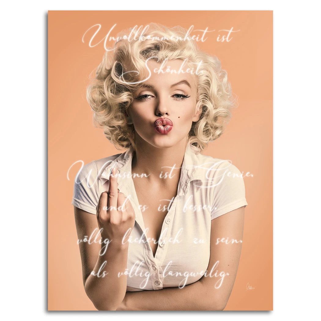 Marilyn Monroe Statement Alu Dibond Wandbild