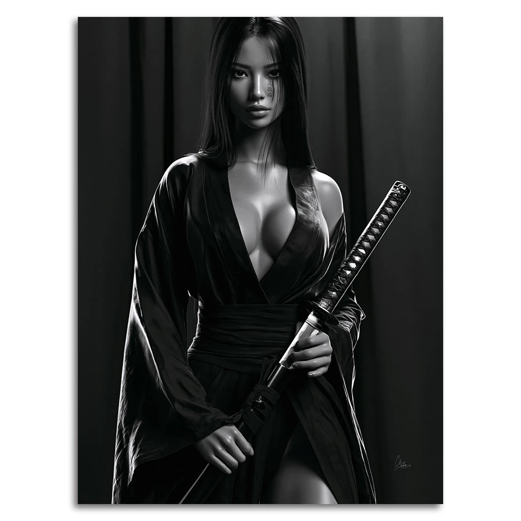 Samurai Lady Alu Dibond Wandbild