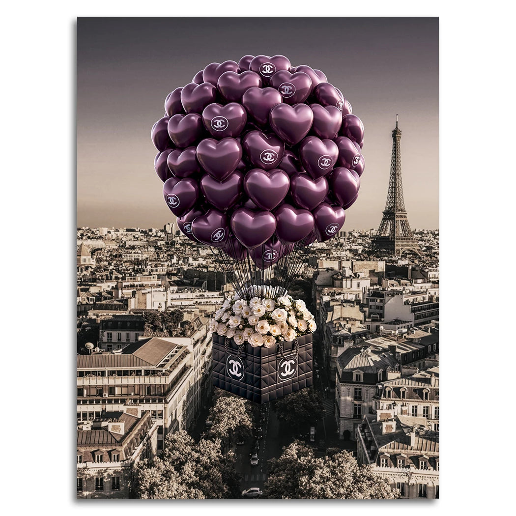 Chanel Ballons Alu Dibond Wandbild