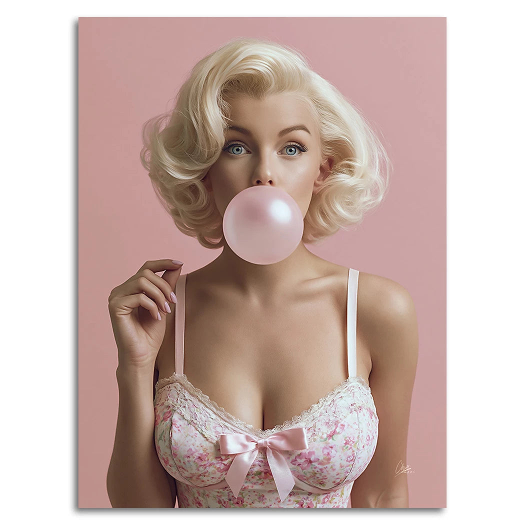 Marilyn Bubblegum Alu Dibond Wandbild