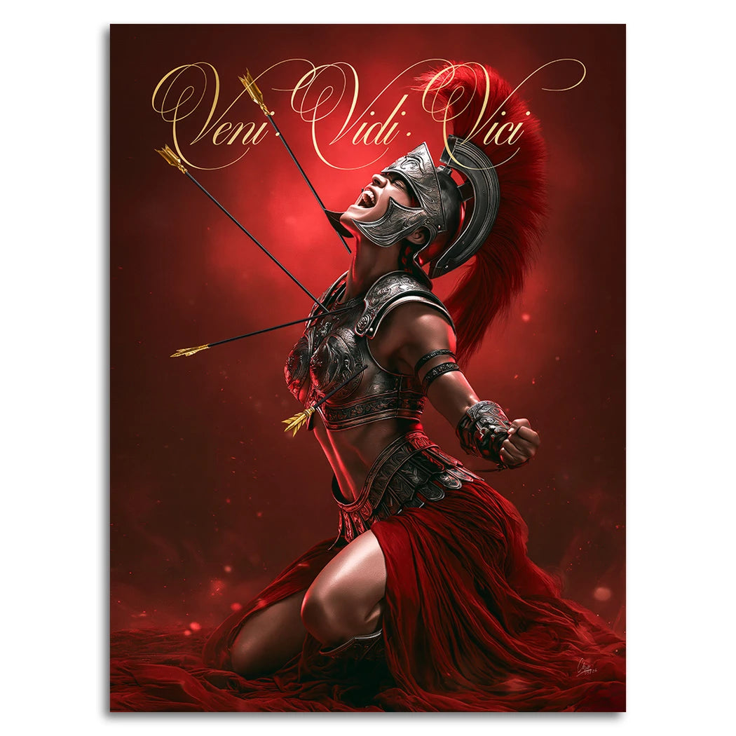 Veni Vidi Vici Gladiatorin Alu Dibond Wandbild