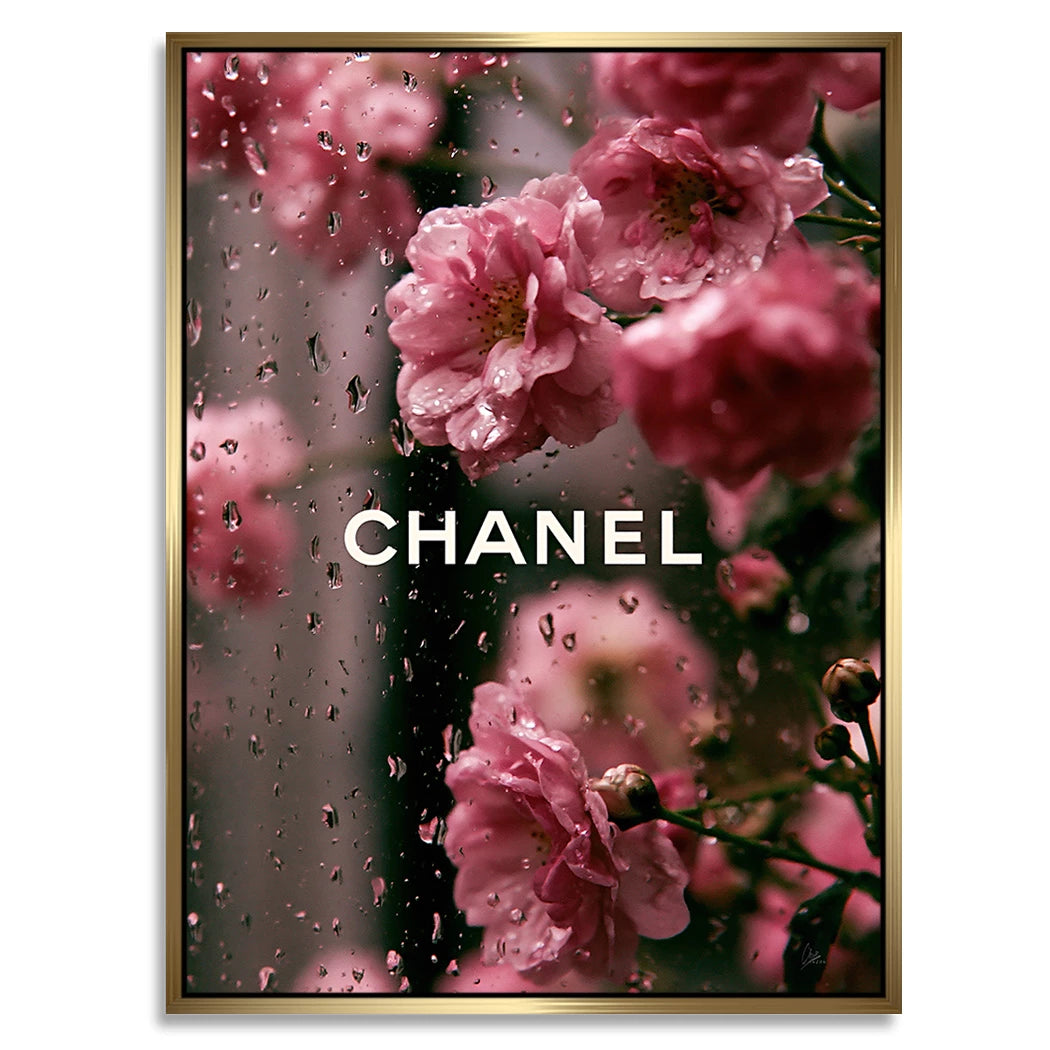 Chanel Blütenregen Alu Dibond Wandbild
