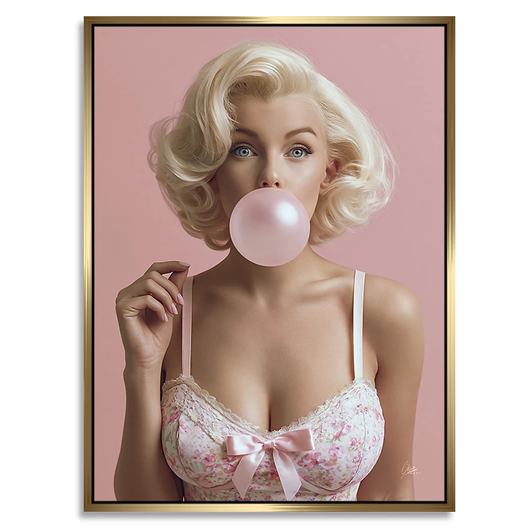 Marilyn Bubblegum Alu Dibond Wandbild
