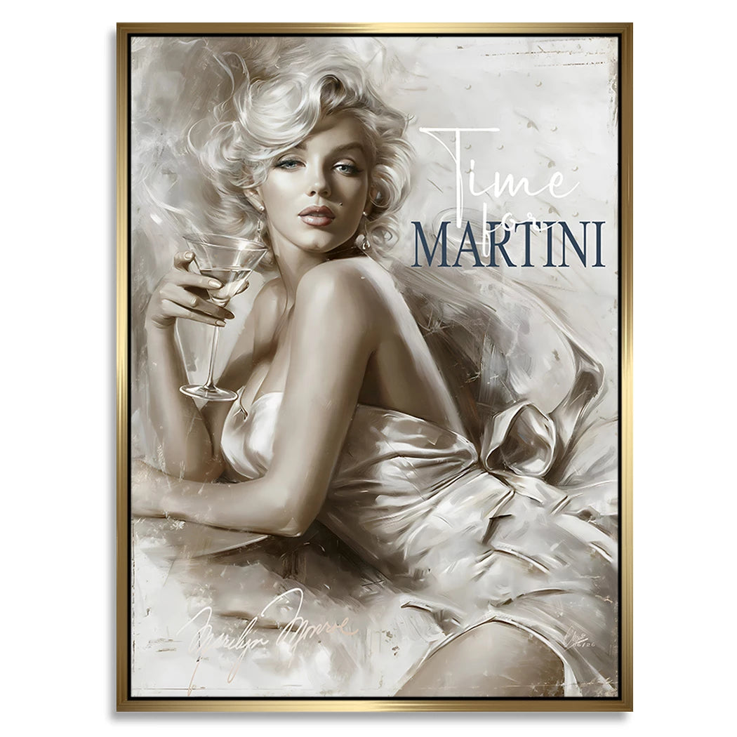 Marilyn Monroe Martini Alu Dibond Wandbild