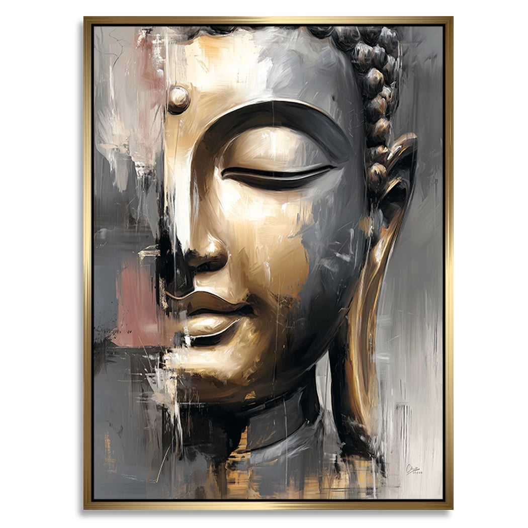 Buddha Gold Alu Dibond Wandbild