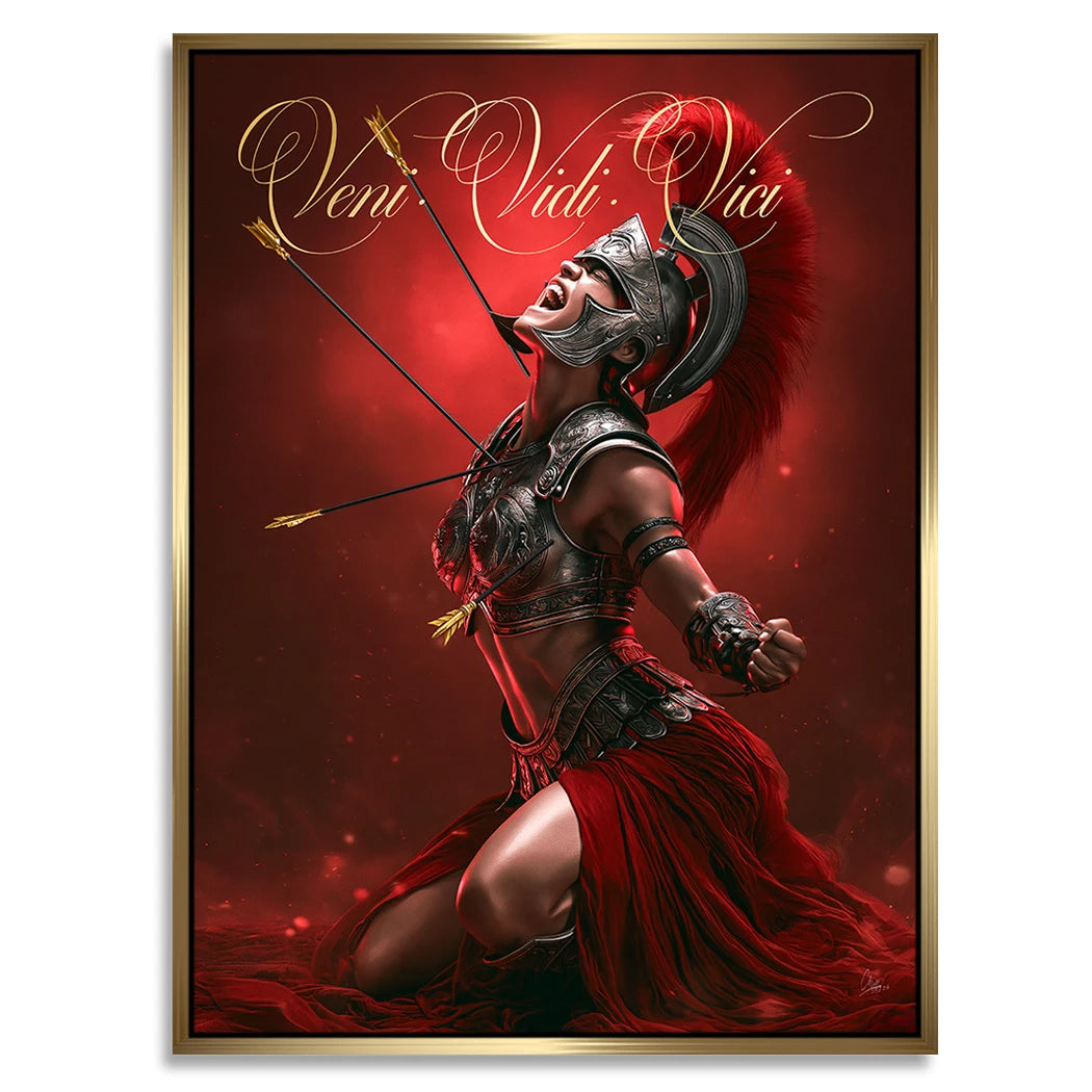 Veni Vidi Vici Gladiatorin Alu Dibond Wandbild