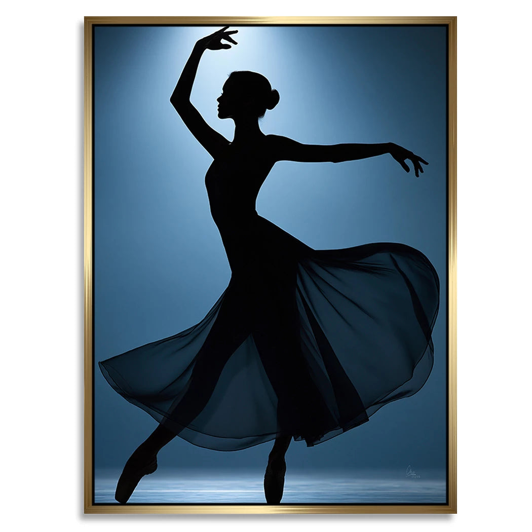Ballerina Lichttanz Alu Dibond Wandbild