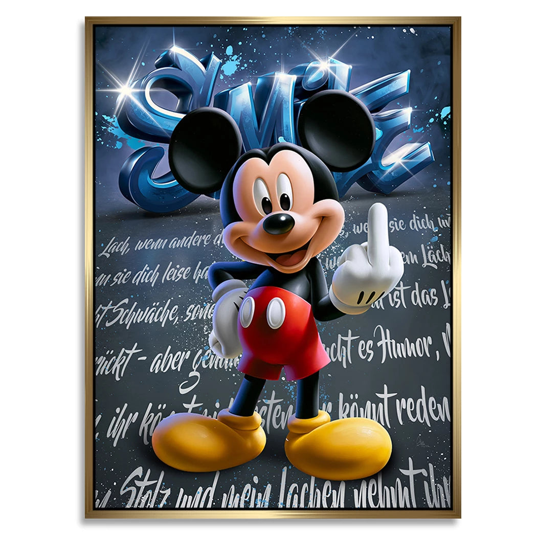 Micky Lacht Alu Dibond Wandbild