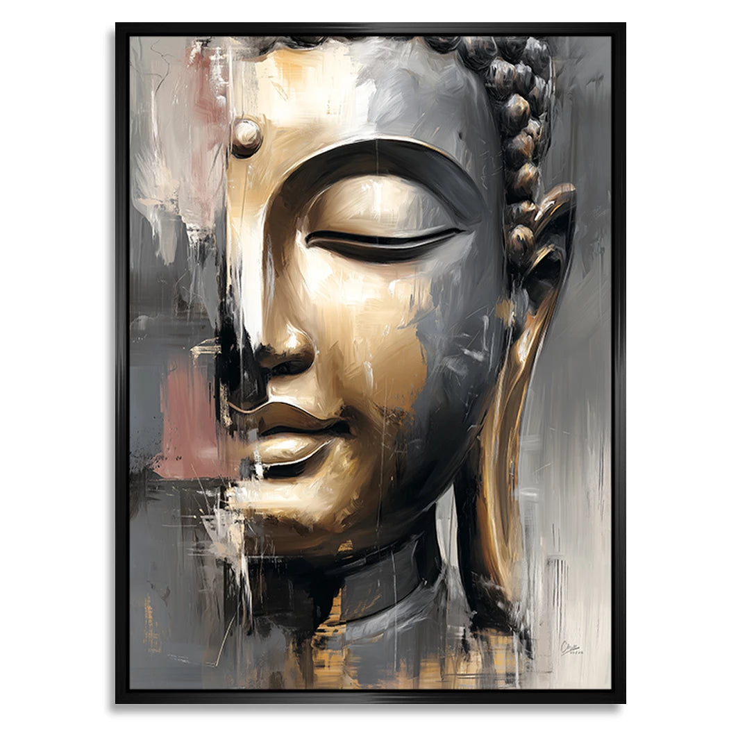 Buddha Gold Alu Dibond Wandbild