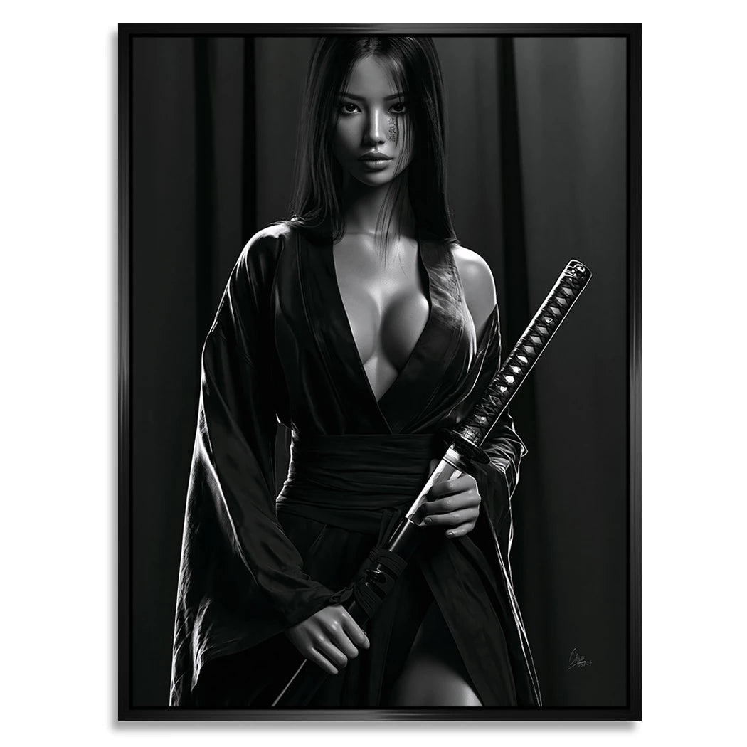 Samurai Lady Alu Dibond Wandbild