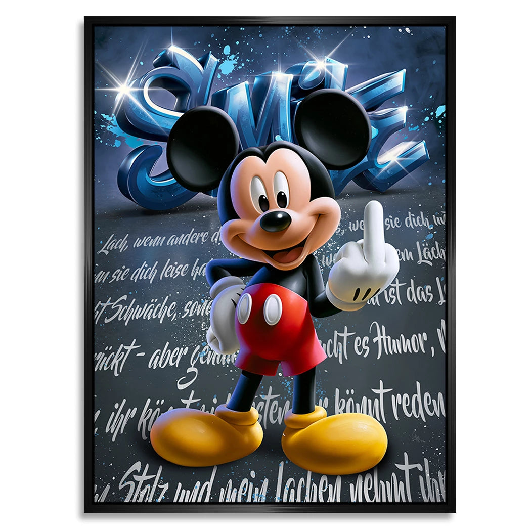 Micky Lacht Alu Dibond Wandbild