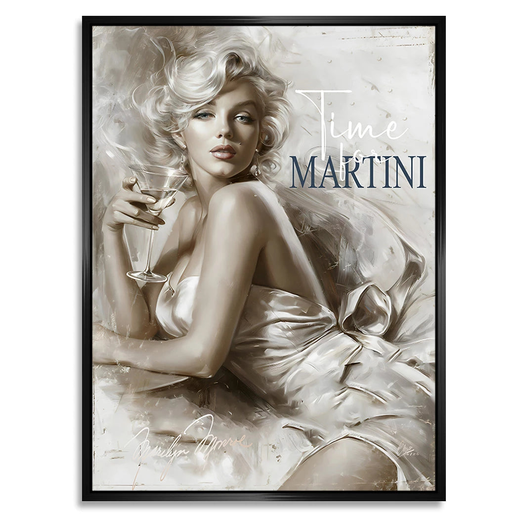 Marilyn Monroe Martini Alu Dibond Wandbild