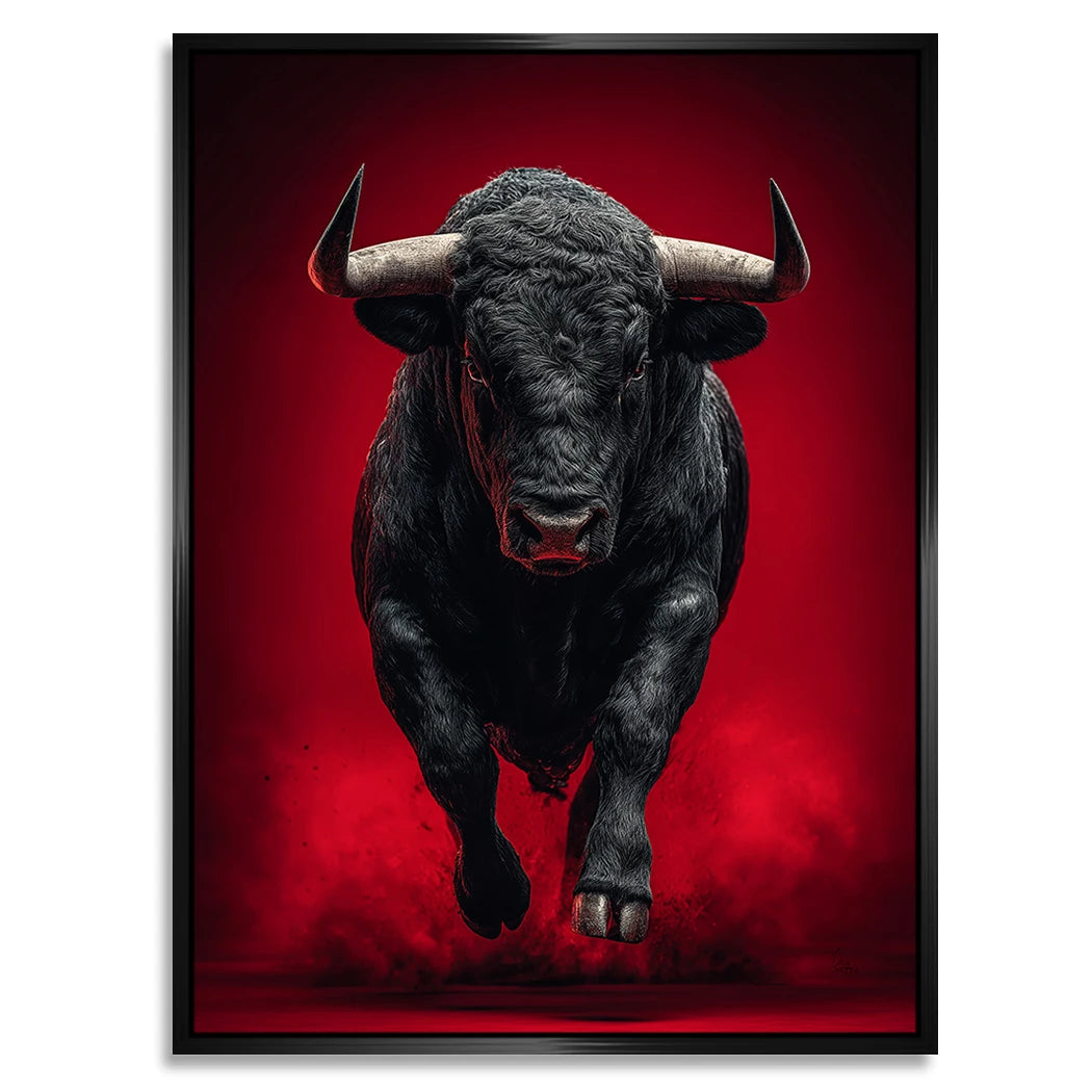 Schwarzer Stier Alu Dibond Wandbild