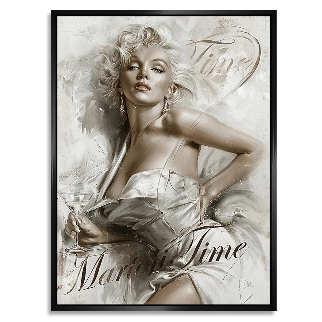 Marilyn Monroe Martini Time Alu Dibond Wandbild