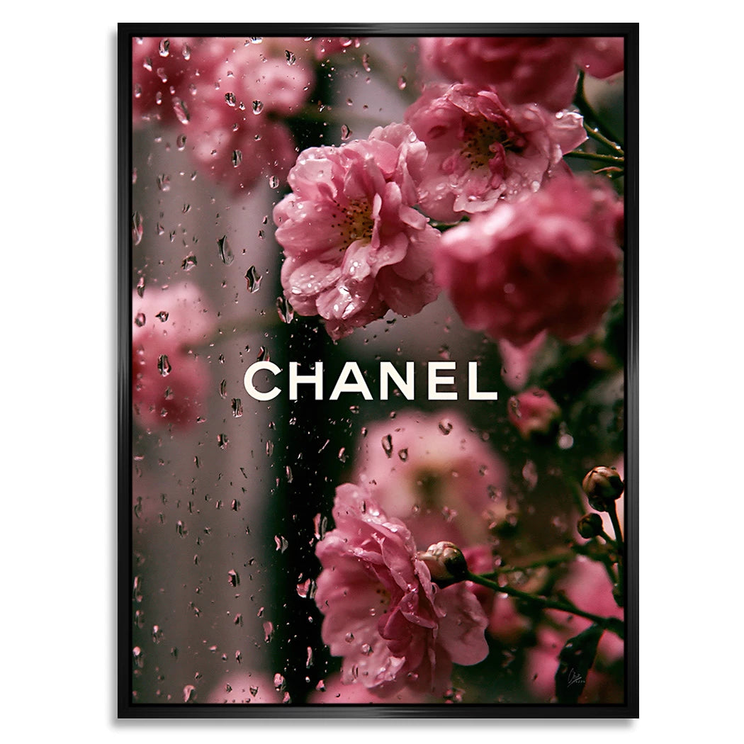 Chanel Blütenregen Alu Dibond Wandbild