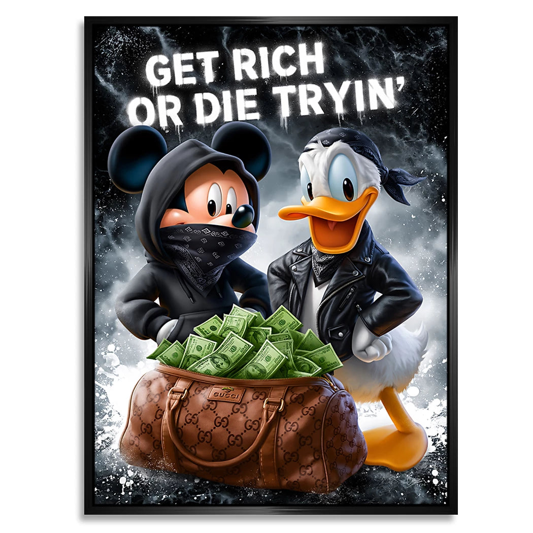 Micky Donald Gang Alu Dibond Wandbild