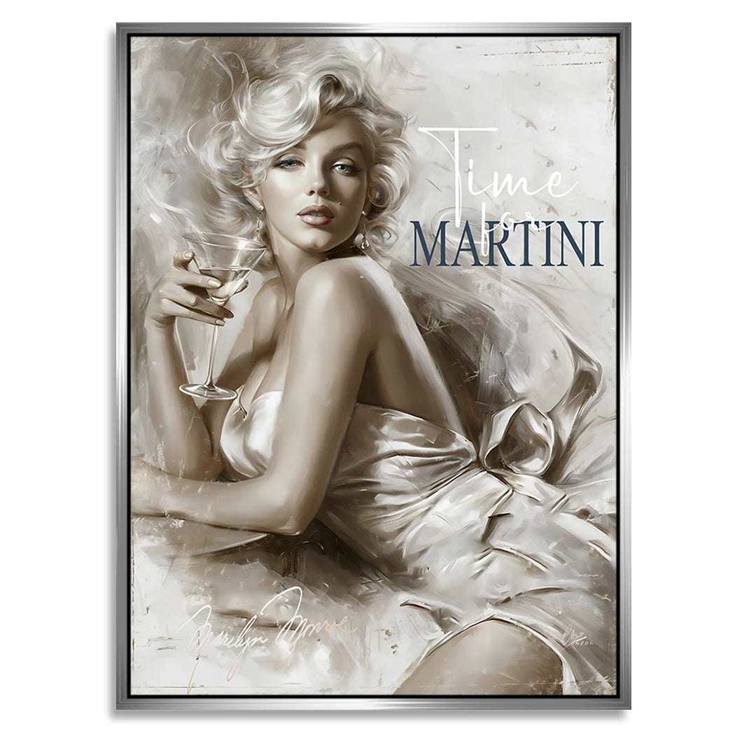Marilyn Monroe Martini Alu Dibond Wandbild