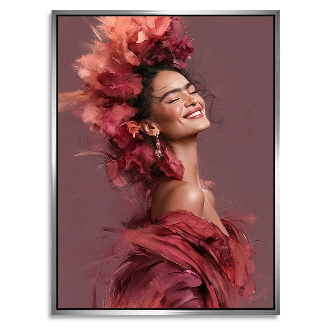 Frida Kahlo Rosenrausch Alu Dibond Wandbild