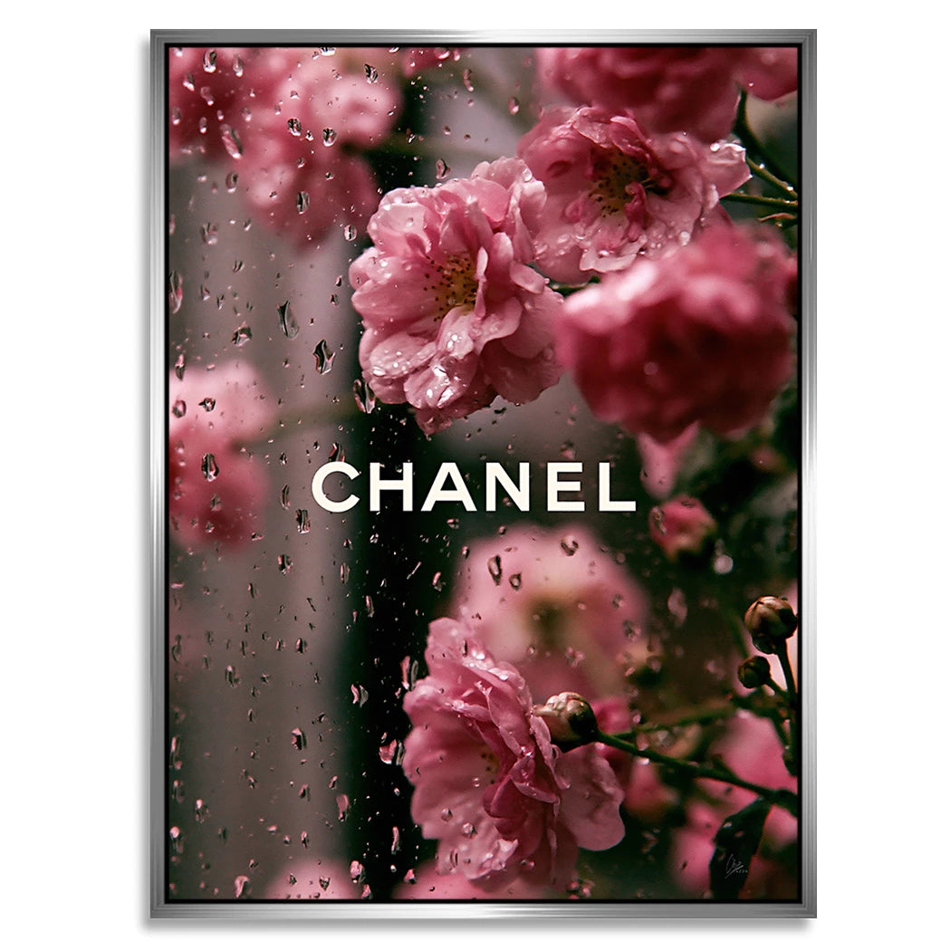 Chanel Blütenregen Alu Dibond Wandbild