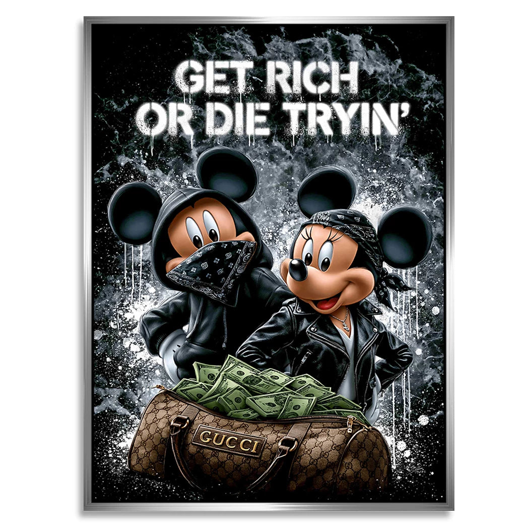Micky Minnie Hustle Alu Dibond Wandbild