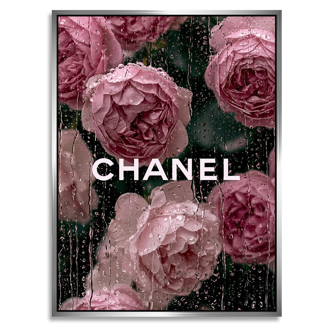 Chanel Rosenregen Alu Dibond Wandbild