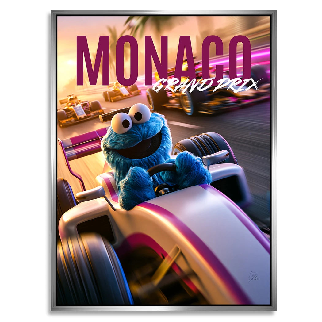 Krümelmonster Grand Prix Alu Dibond Wandbild