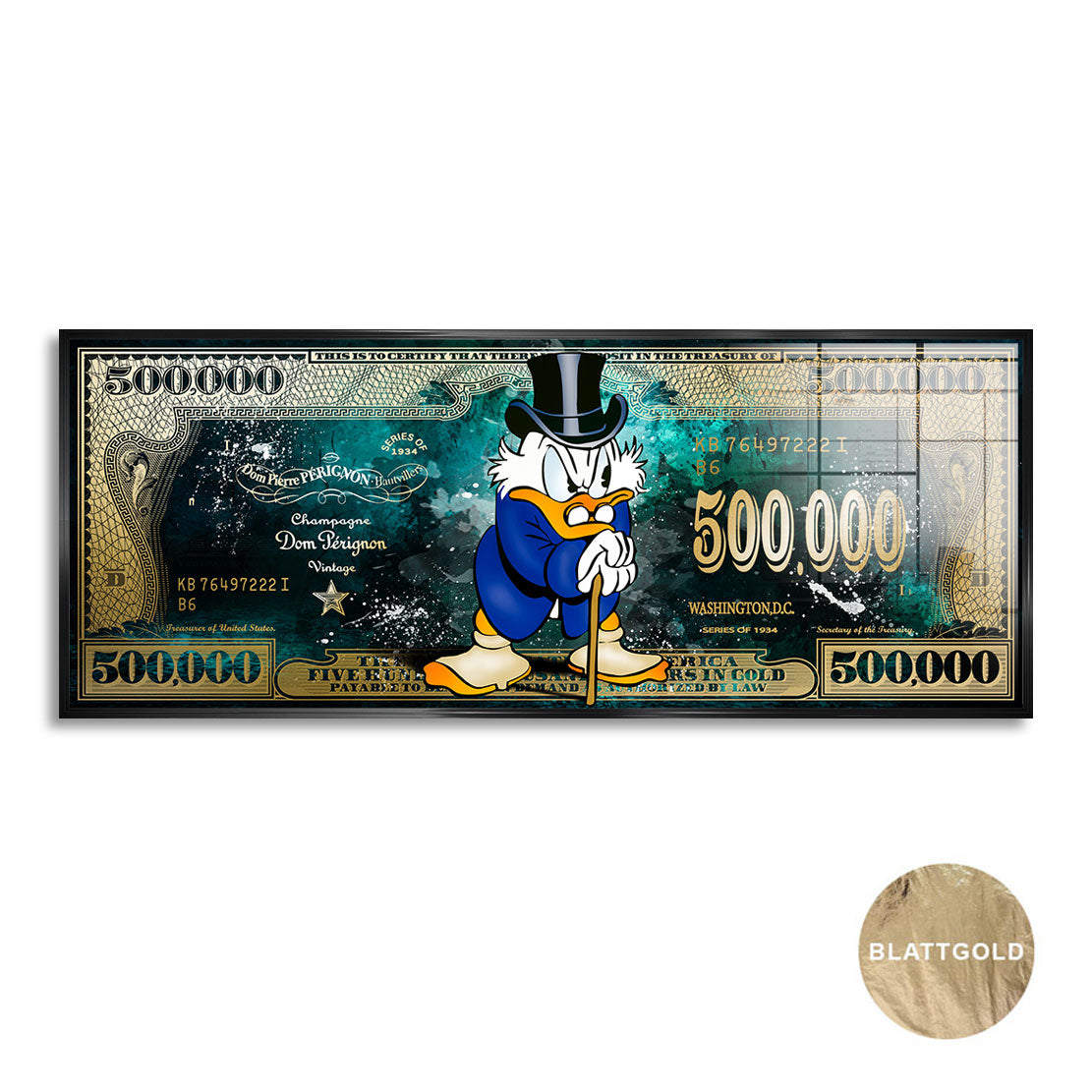 Dagobert Scrooge Royal Dollar Blattgold Bild kunstgestalten-24