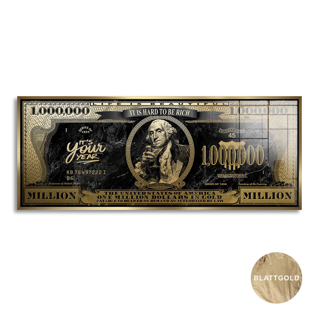 George Washingtons Goldmoment Blattgold Bild kunstgestalten-24