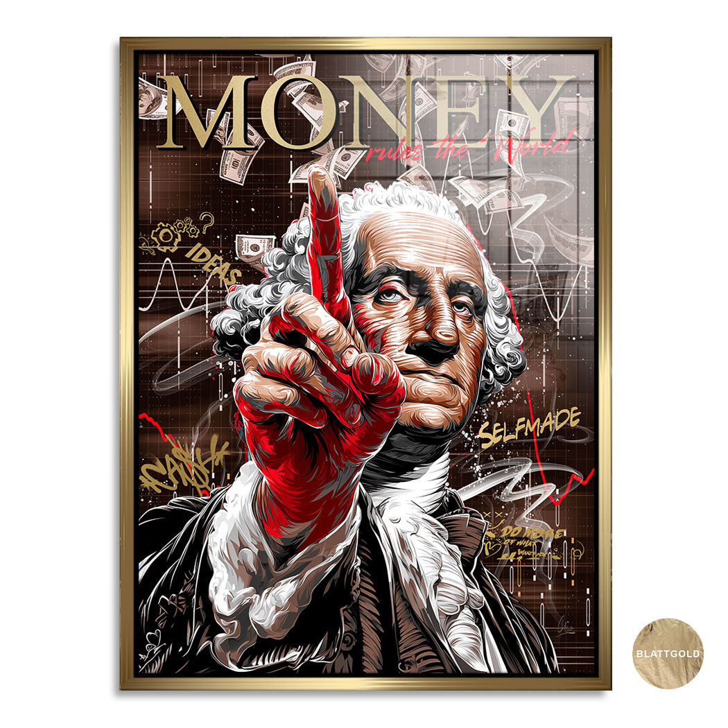 Money Rules The World Blattgold Bild kunstgestalten-24