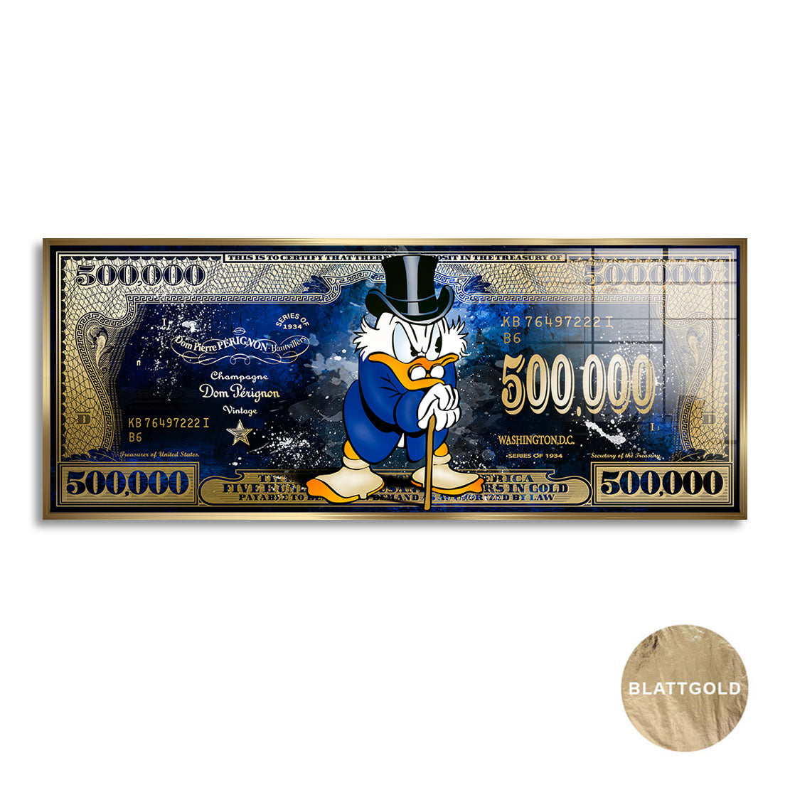 Dagobert Duck Scrooge Million Style Blattgold Bild kunstgestalten-24