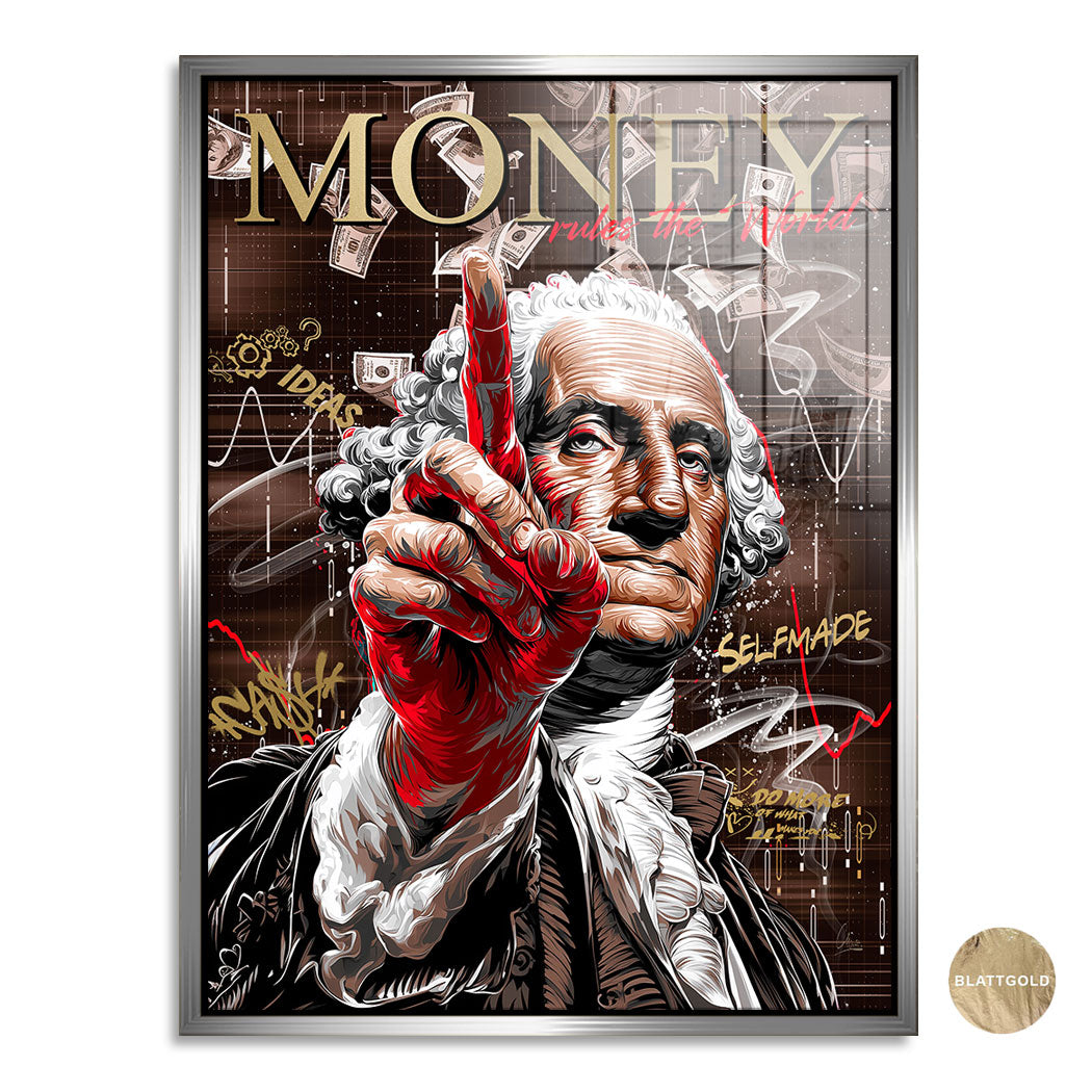Money Rules The World Blattgold Bild kunstgestalten-24