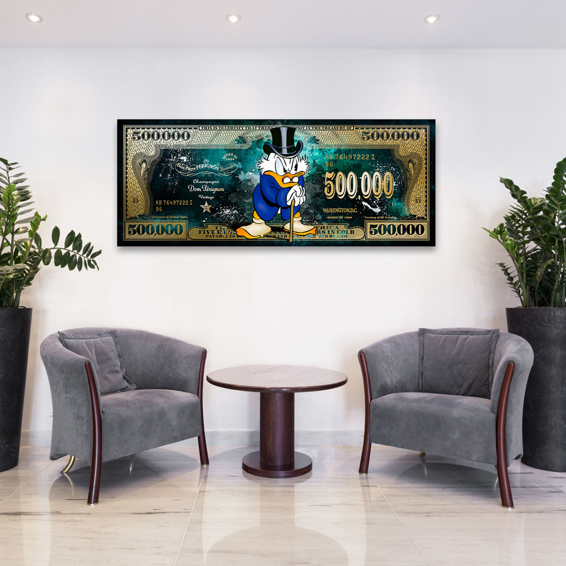 Dagobert Scrooge Royal Dollar Blattgold Bild kunstgestalten-24
